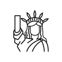 US Landmarks - Statue of Liberty,icon in outline style isolated on white background.perfect us for website,print etc. vector