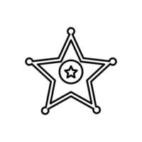 Sheriff'S Badge icon. Simple element from police collection. Creative Sheriff'S Badge icon in outline style isolated on white background. Perfect for websites, printing, etc. vector