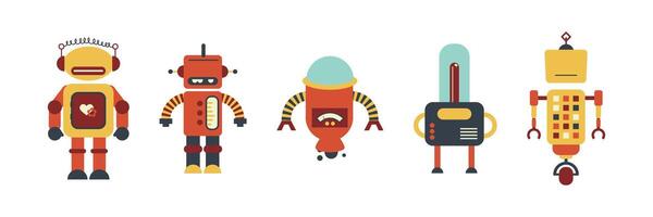 Robot icon set. Flat illustration of robot icons for web design vector