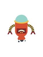 Robot flat icon for graphic and web design. Creative illustration concept vector