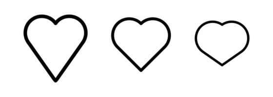 set of line design heart icons. love symbol icon isolated on white background vector