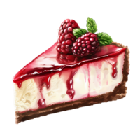 Cheesecake Slice with Raspberry Topping png
