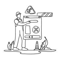 Enhance your website or app with this eye catching flat illustration of an Error Warning Sign. This versatile image is ideal for error messages, alerts, notifications, and more. vector