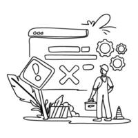 Enhance your website or app with this eye catching flat illustration of an Error Warning Sign. This versatile image is ideal for error messages, alerts, notifications, and more. vector