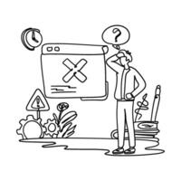 Enhance your website or app with this eye catching flat illustration of an Error Warning Sign. This versatile image is ideal for error messages, alerts, notifications, and more. vector