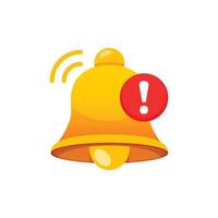 Notification bell icon in flat style. Incoming inbox message illustration on isolated background. Ringing bell sign business concept. vector