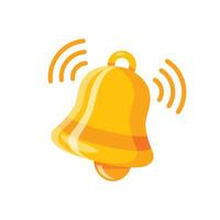 Notification bell icon in flat style. Incoming inbox message illustration on isolated background. Ringing bell sign business concept. vector