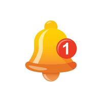 Notification bell icon in flat style. Incoming inbox message illustration on isolated background. Ringing bell sign business concept. vector
