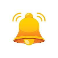 Notification bell icon in flat style. Incoming inbox message illustration on isolated background. Ringing bell sign business concept. vector