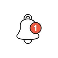 Notification bell icon in flat style. Incoming inbox message illustration on isolated background. Ringing bell sign business concept. vector