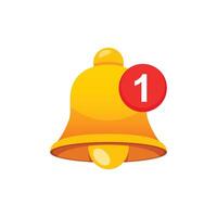 Notification bell icon in flat style. Incoming inbox message illustration on isolated background. Ringing bell sign business concept. vector