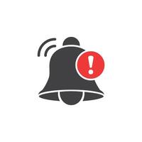 Notification bell icon in flat style. Incoming inbox message illustration on isolated background. Ringing bell sign business concept. vector