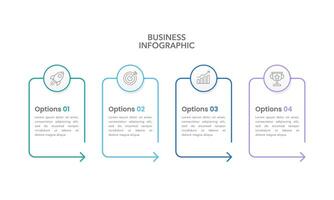 4 Process or options infographics for business template. Business Presentation, Banner, Brochure and Report. vector