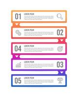 Vertical infographic 5 steps stairway to success for presenting information about the business. vector
