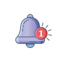 Notification bell icon in flat style. Incoming inbox message illustration on isolated background. Ringing bell sign business concept. vector