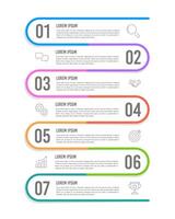 Vertical infographic 7 process to success for presenting information about the business. Workflow, Business presentation and Timeline. vector