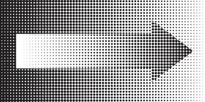 Halftone arrow effect icon for design element. Illustration. vector