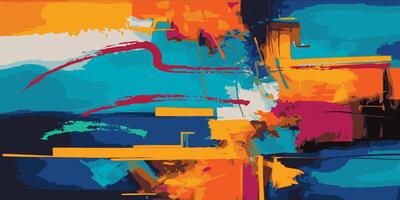 Abstract painting rainbow color style. Abstract paintbrush multi color background, for background design, leaflet, brochure, banner. vector