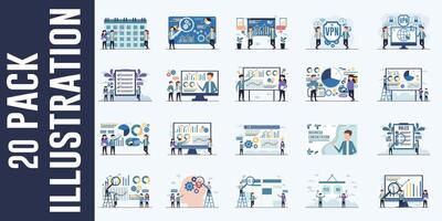 Set of flat design concepts for business and finance vector
