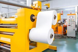 Large offset printing press or magazine running. Neural network photo