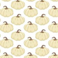 Pattern with white pumpkin. Autumn pumpkin in flat style on a white background. Pattern for textile, wrapping paper, background. Autumn background. vector