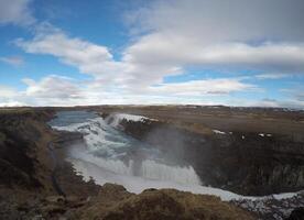 Gullfoss waterfall at Thingvellir National Park located in southwest Iceland photo