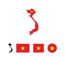 Vietnam flag. Set of Vietnam Flags Collection. vector