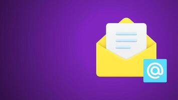 Email address correspondence receive send open envelope with letter 3d icon illustration vector