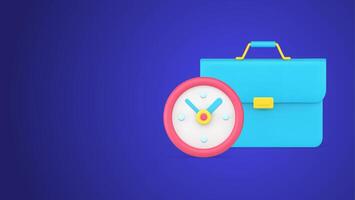 Time to business working briefcase portfolio efficiency planning realistic 3d icon vector