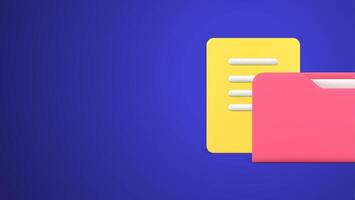 Document paper page folder archive storage datum cyberspace catalog organization 3d icon vector