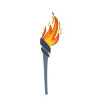 Illustration of an Olympic torch with burning flame in flat style. Perfect for projects on Olympics, sports, and international events. illustration vector