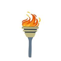 Illustration of an Olympic torch with burning flame in flat style. Perfect for projects on Olympics, sports, and international events. illustration vector