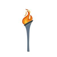Illustration of an Olympic torch with burning flame in flat style. Perfect for projects on Olympics, sports, and international events. illustration vector