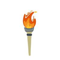 Illustration of an Olympic torch with burning flame in flat style. Perfect for projects on Olympics, sports, and international events. illustration vector