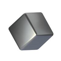 Silver cube in 3D Style isolated on white background. illustration vector