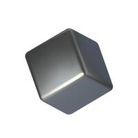 Silver cube in 3D Style isolated on white background. illustration vector
