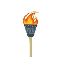Illustration of an Olympic torch with burning flame in flat style. Perfect for projects on Olympics, sports, and international events. illustration vector