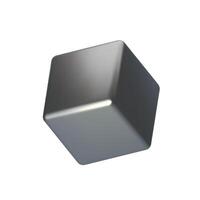 Silver cube in 3D Style isolated on white background. illustration vector