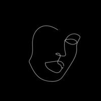 Continuous line abstract face. vector