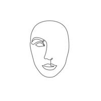 Continuous line abstract face. vector
