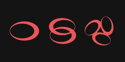 Y2K style set of ellipse shapes. vector