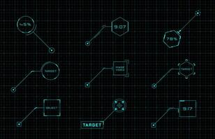 HUD, GUI, FUI callout design elements. vector