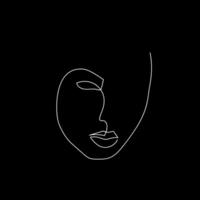 Continuous line abstract face. vector