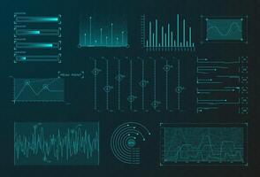 Set of HUD infographic elements. vector