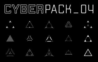 Set of cyberpunk style triangle aims. vector