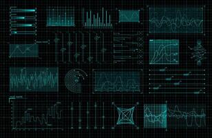 Set of HUD infographic elements. vector