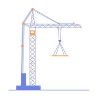 Industrial Construction crane isolated on white background. Building constructing. Flat isolated llustration vector