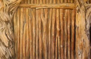 Brown wood texture background coming from natural tree. The wooden panel has a beautiful dark pattern, fence texture photo