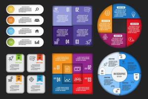 collection infographic chart 4 step. Concept startup development strategy. Infographic for business information. vector