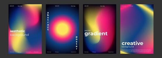 Y2k Trendy Aesthetic abstract gradient pink violet poster with translucent blurred pattern. Modern gentle social media poster, stories highlight templates for digital marketing for stories vector